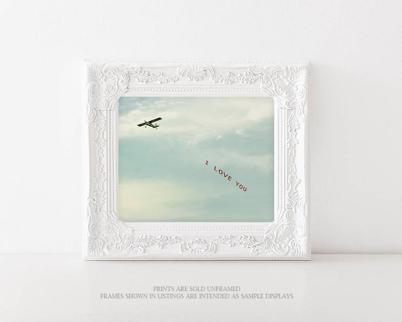 I LOVE YOU Plane, Graduation, Romantic Minimalist Art, Wedding Anniversary, Nursery Decor, Airplane, Gift for Pilot Stewardess I Love You image 7