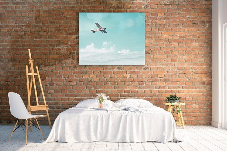 Airplane Photograph, Aviation Print, Gift for Pilot, Plane Photo, Graduation Wall Art, Nursery Decor, Kids Room, Flight, Soar Dream Big image 6