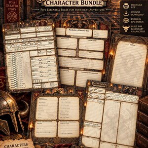 Fiche de personnage pour le jeu de rôle fantastique Minotaur Labyrinth | Histoire, notes et questionnaire | PF2E