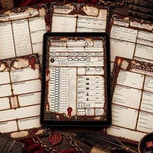 Ficha de Personagem de RPG de Fantasia Diabólica | História, Anotações e Questionário | PF2E