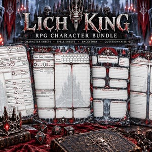 Ficha de Personagem de RPG de Fantasia Rei Lich | História, Anotações e Questionário | PF2E