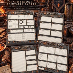 Fiche de personnage pour le jeu de rôle fantastique Runesmith | Histoire, notes et questionnaire | PF2E
