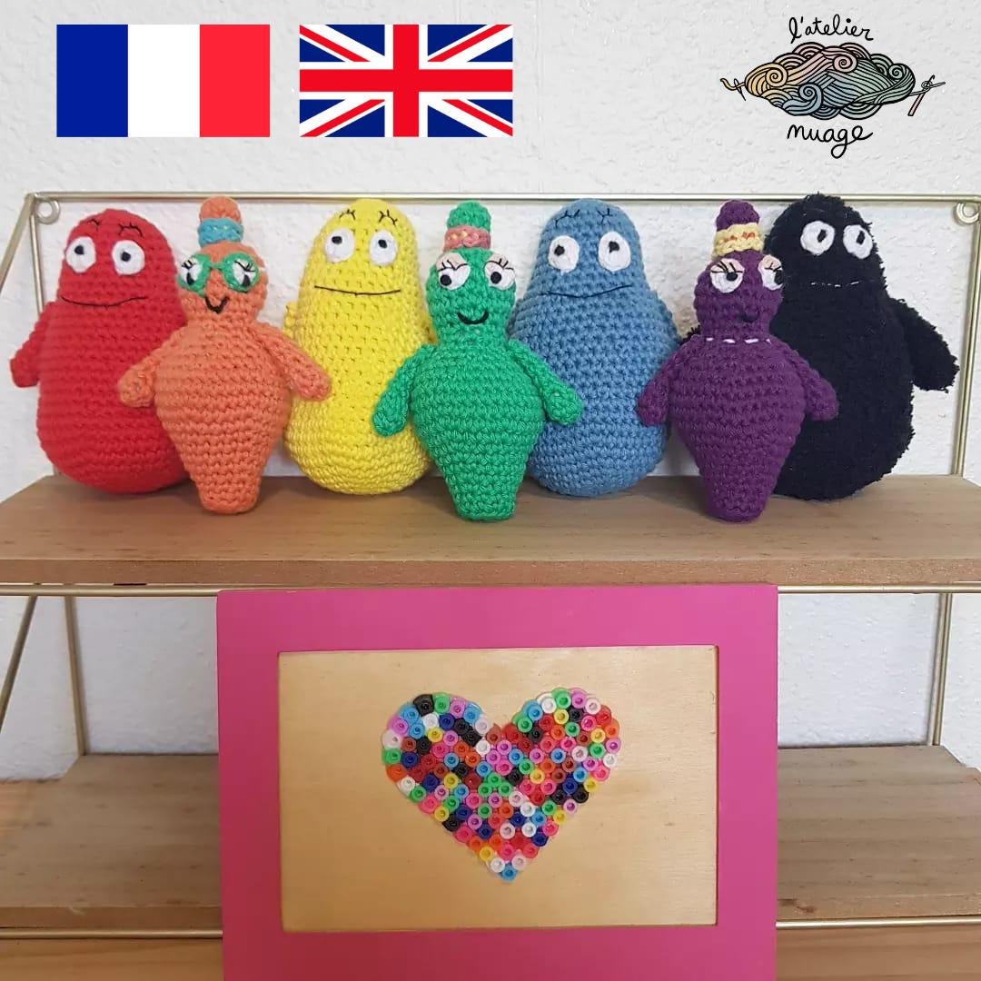French and English Crochet Pattern of the 7 Barbapapa Children - Etsy