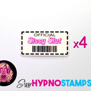 Sissy barcode ID Temporary Tattoos x4