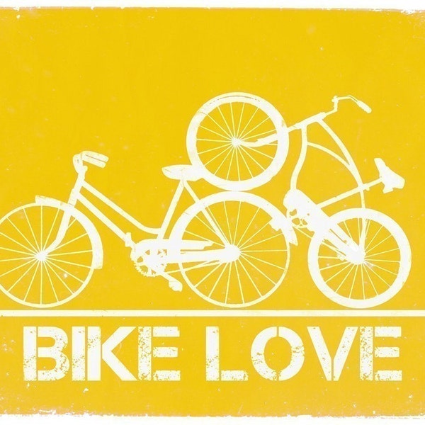 BIKE LOVE - 11x14 Poster Print - ANY COLOR