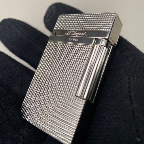 Silver Gold S.T Dupont Lighter Memorial with Resonance Clink Sound Custom Initials Personalized