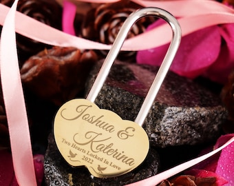 Personalized Love Lock, Engraved Couples Padlock, Romantic Anniversary Gift, Symbolic Love Bridge Lock, Engraved Love Bridge Lock for Lovers