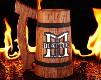 Personalized Beer Mug - Engraved, Monogrammed & Ideal for Beer Lovers - Groomsman Gift - Your Perfect Gift - Viking Stein for Wedding Party