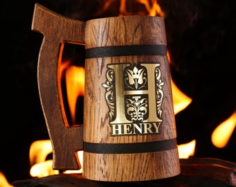 Groomsmen Proposal Beer Mug, Personalized Gift for Him, Cheers to the Best Man, Custom Oak Beer Tankard for Groomsman Perfect for Beer Lover