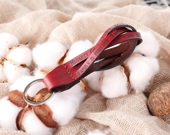 Custom Engraved Keychain, Family Forever Keychain, Personalized Leather Accessory, Personalized 3 year Anniversary Gift, Mothers day gift