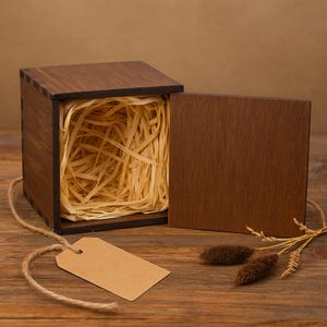 Engraved Wooden Gift Box: Personalized Whiskey Glass Box