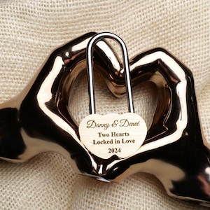 Personalized Engraved Love Padlock, Custom Heart Lock for Couples, Anniversary, Valentine’s Gift for Boyfriend & Girlfriend, Bridesmaid Gift