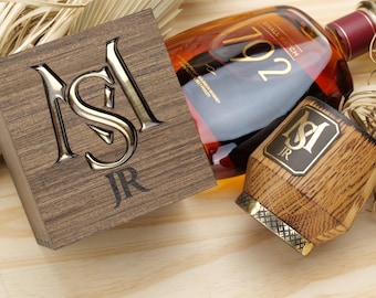 Personalized Whiskey Glass, Engraved Wooden Gift Box, Custom Whiskey Lover Gift & Corporate Gift Set, Whiskey Gift for Men, Father’s Day