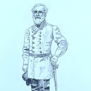 General Robert E. Lee original pencil drawing