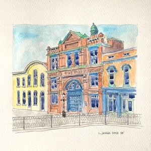 Savannah, Georgia, Cotton Exchange Building, watercolor original