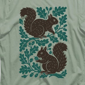 Squirrel & Oak Tree T-Shirt: Nature Lover Apparel