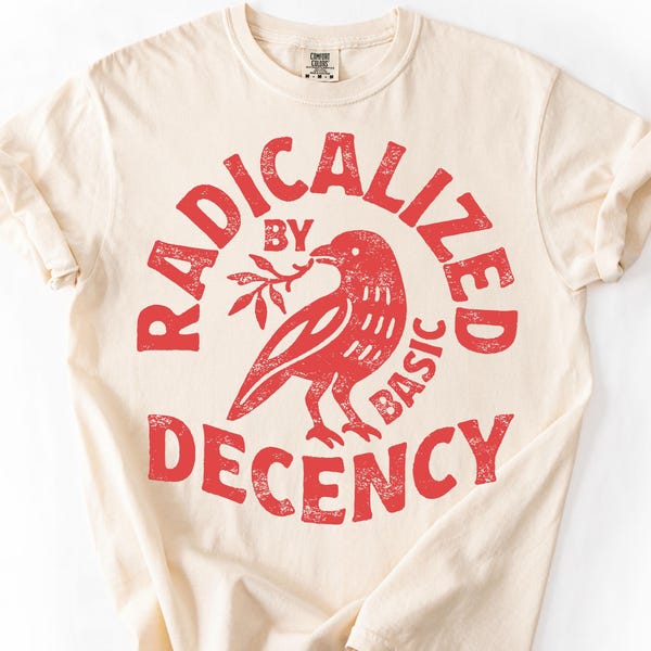 T-shirt Radicalized By Basic Decency Comfort Colors, T-shirt Activist