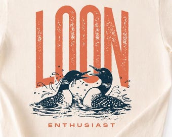 Loon Enthusiast Shirt, Vintage Distressed Loon Graphic Tee