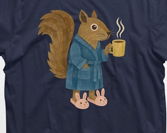 Camiseta de ardilla y café: un regalo divertido para los madrugadores