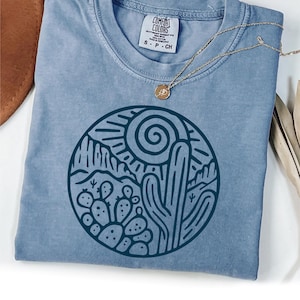 Comfort Colors Desert Landscape Shirt: Western Cactus Scene