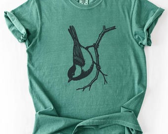 Chickadee T-shirt, Birdwatcher Nature Tee