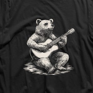 Bär Gitarre Spielen T-Shirt: Musiker Geschenk