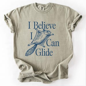 Flying Squirrel Graphic Tee, Funny Woodland Shirt Khaki
