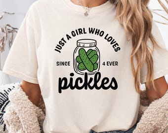 Camiseta divertida para amantes de los pepinillos: camiseta con colores cómodos, regalo original