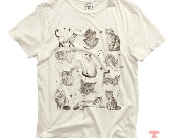90年代の宇宙猫Tシャツ：レトロなタトゥー風グラフィックTシャツ