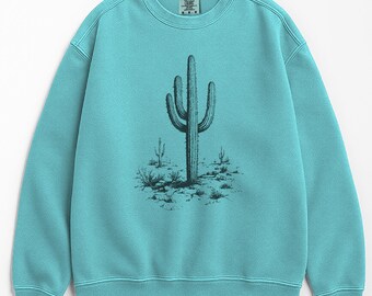 Saguaro Cactus Desert Scene Sweatshirt | Southwestern Succulent Lover