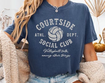Courtside Social Club Volleyball Shirt: Comfort Colors Game Day Tee