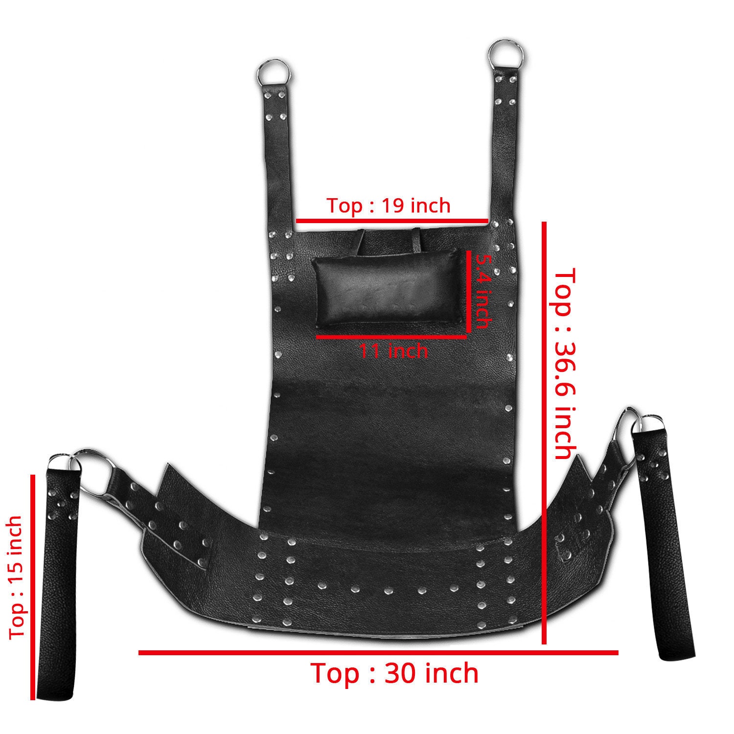 Black Leather Heavy Duty Sex Sling Swing Adult Play Hammock Bdsm - (Sw4)