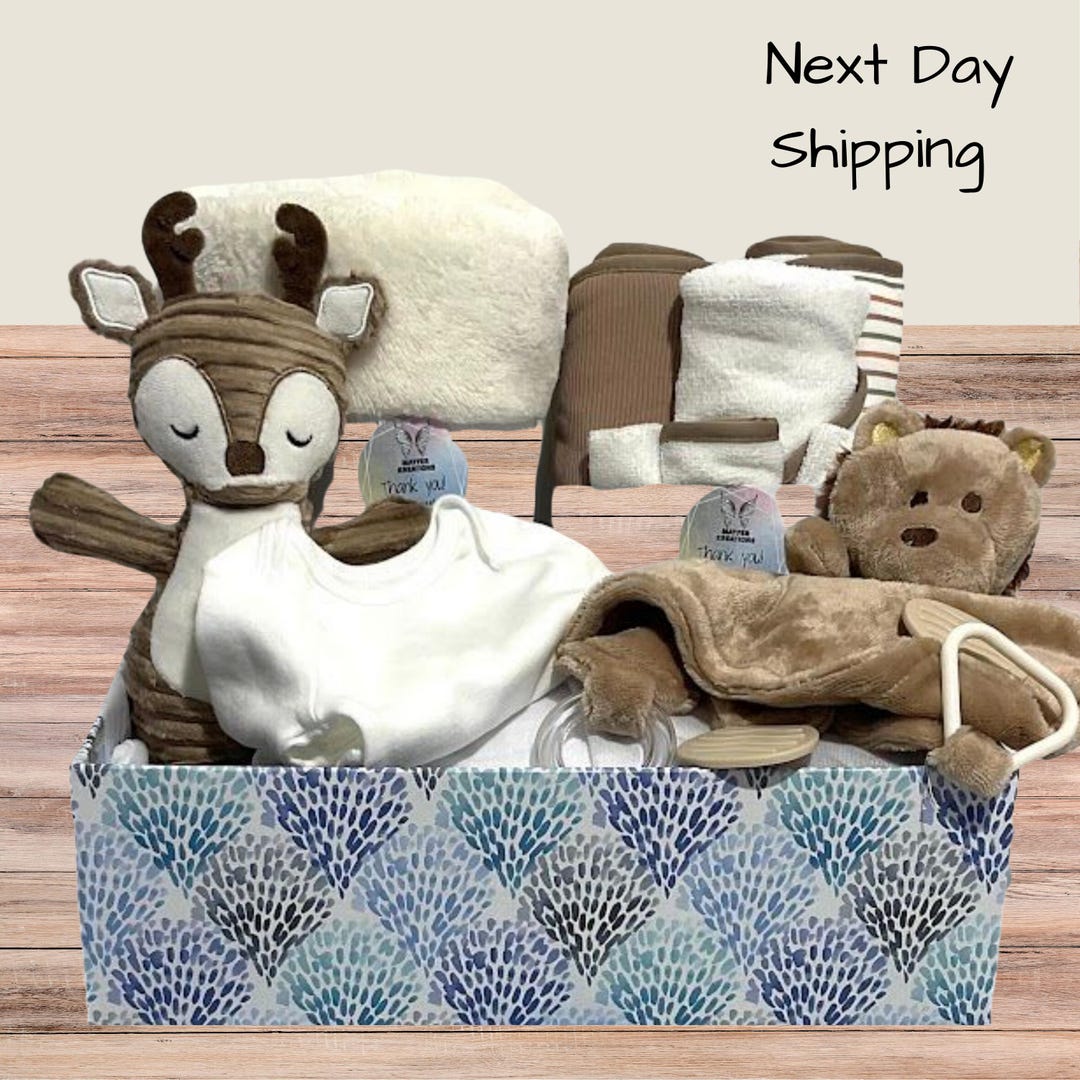 Newborn Gift Box Set Personalized Welcome Baby Gift Gender Neutral ...
