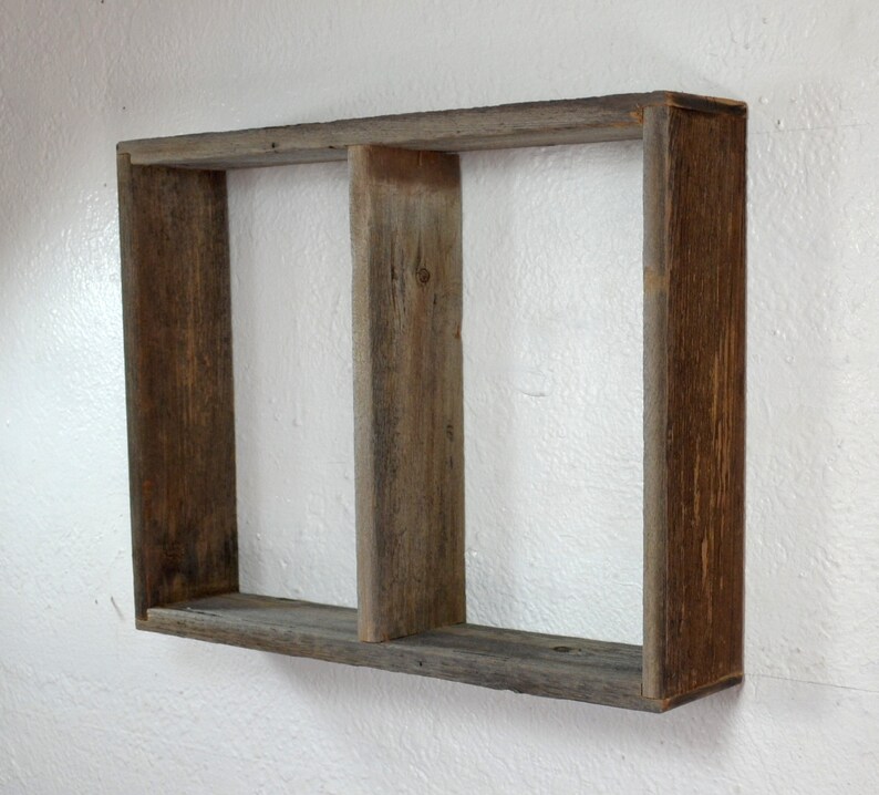 Rustic Shadow Box Wall Shelf Reclaimed Wood