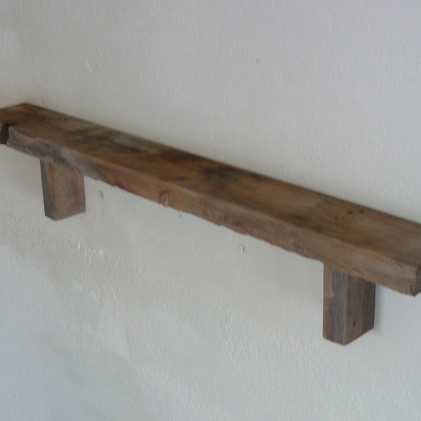 Wood wall shelf 36 inch   recycled  barnwood