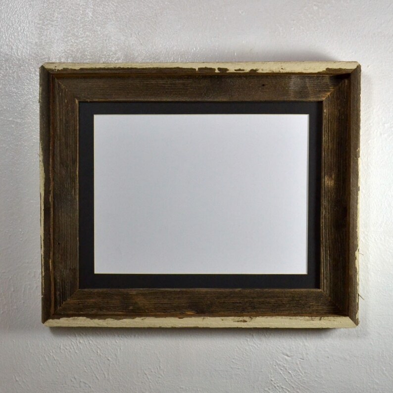 Shabby Chic Wooden Picture Frame 9x12 Black Mat Without Image 0