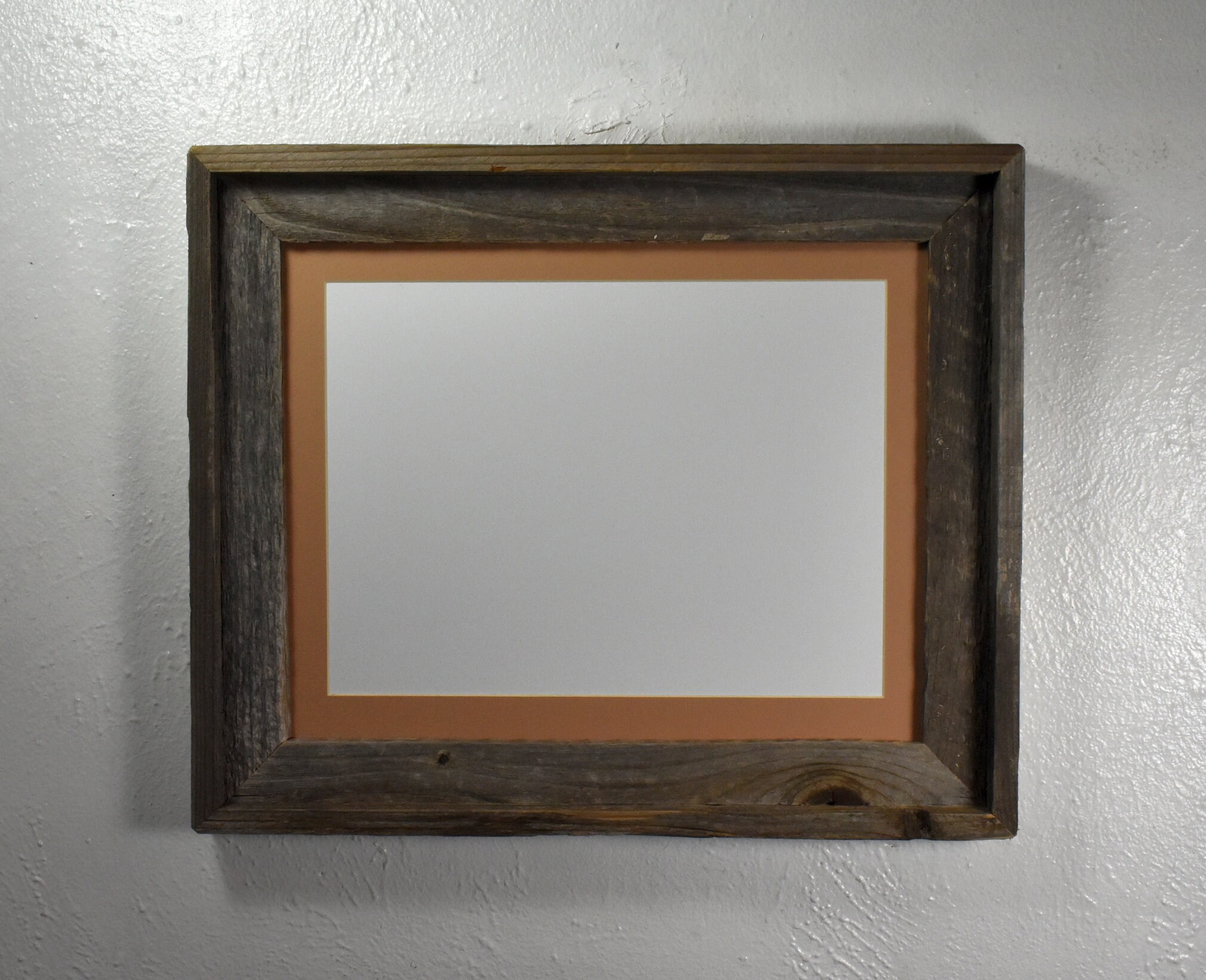 Picture Frame 9x12 Tan Mat Upcycled Wood Fits An Etsy