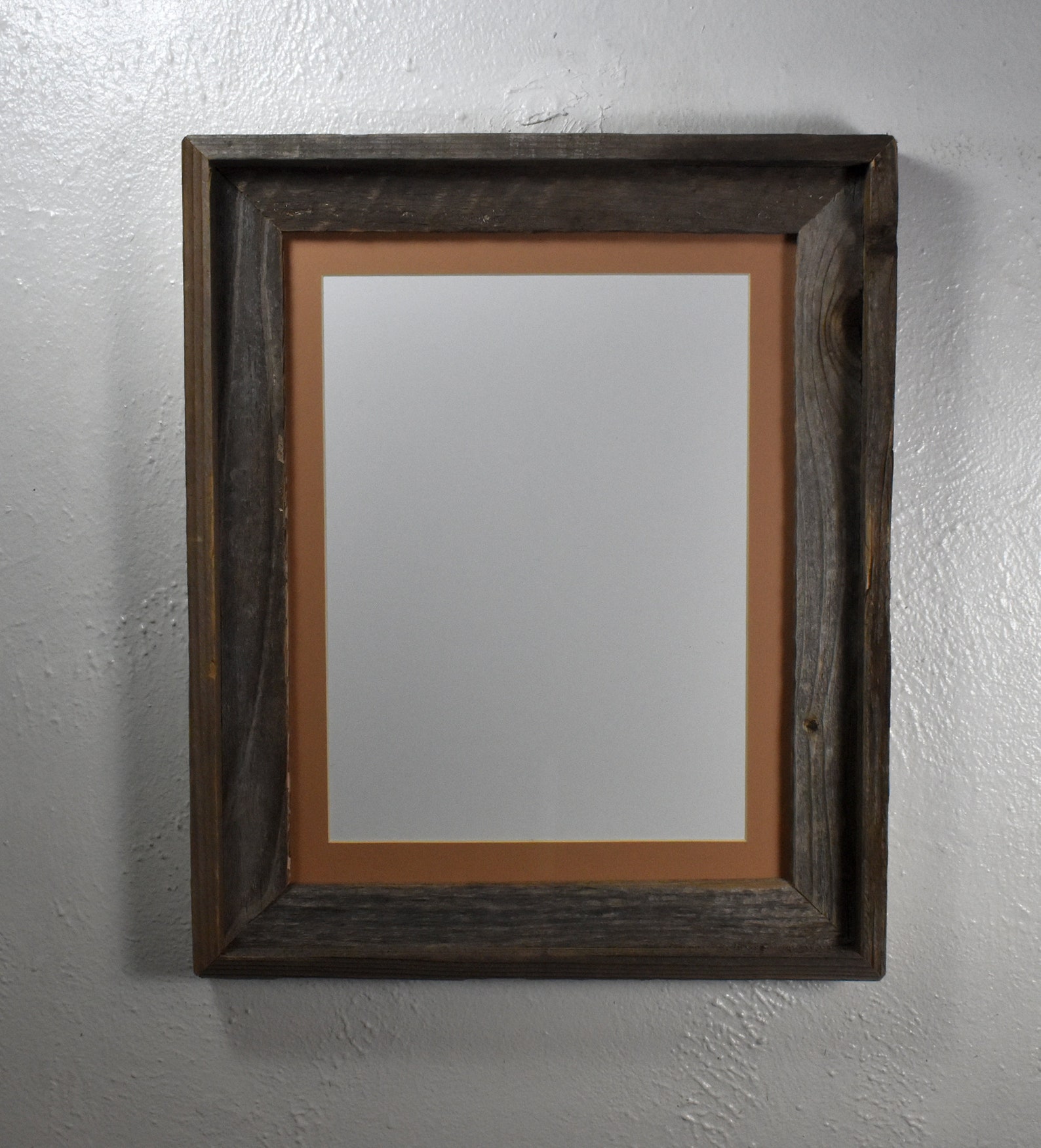 Picture Frame 9x12 Tan Mat Upcycled Wood Fits An Etsy