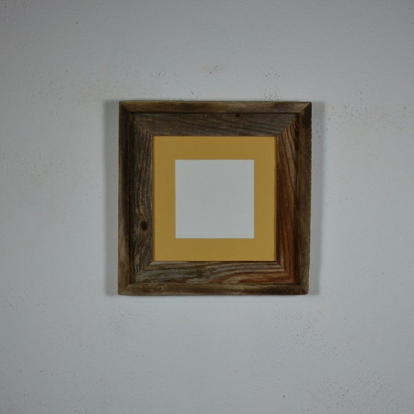 8 x 8 square photo frame with yellow 5 x 5 mat