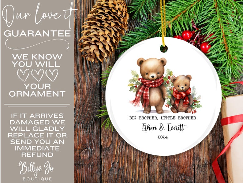 Big Brother Little Brother Christmas Ornament Personalized Sibling