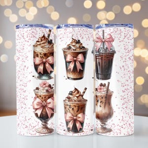 Coffee Coquette Wrap Digital PNG File Instant Digital Download Tumbler Sublimation Design Girly Cafe Tumbler Wrap Girly Gift