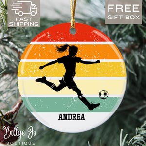 Personalized Soccer Ornament Girls Sports Ornament Custom Christmas Gift for Soccer Players Custom Name Gift for Sports Lovers