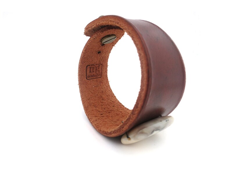 Women's Handmade Leather Bracelet with White Carnelian Stone Bead, Rawhide, Handmade Leather Jewelry, Boho Bracelet, Leather Wristband