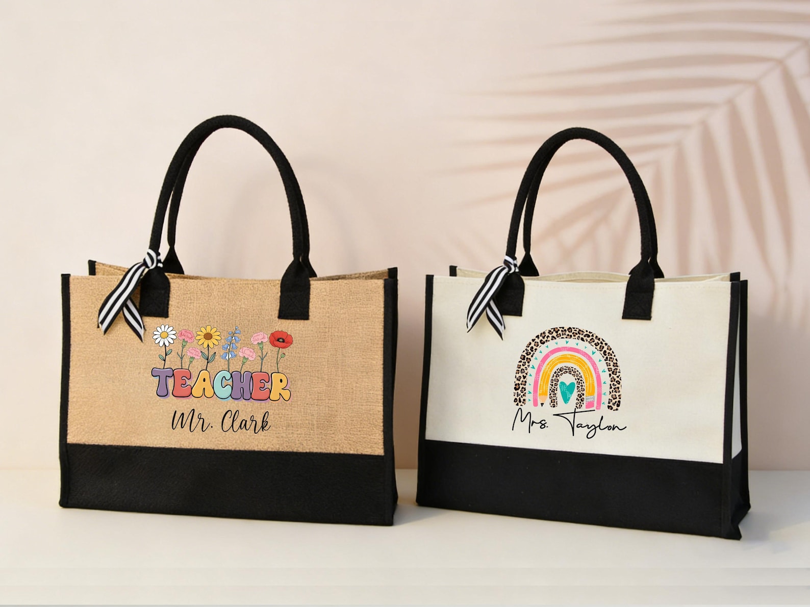 Personalized Teacher Tote Bag, Custom Name Work Bag, Back to School ...