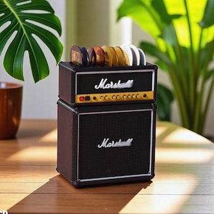 Mini Guitar Amp Pick Holder Personal Guitar Gift Pick Organizer Case Holder Gift for Him