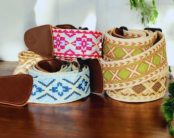 Vintage Guitar Strap Musical Women Gift Guitarstrap Instrument Strap Acoustic Guitar Band Instrumental Gift