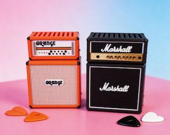 ミニアンプ ギターピックホルダー 収納 ギタリスト必需品 ギフト オレンジマーシャル