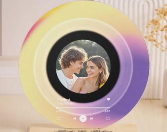 Music Plaque Custom Vinyl Record Photo Anniversary Gift Best Friend Gift for Her