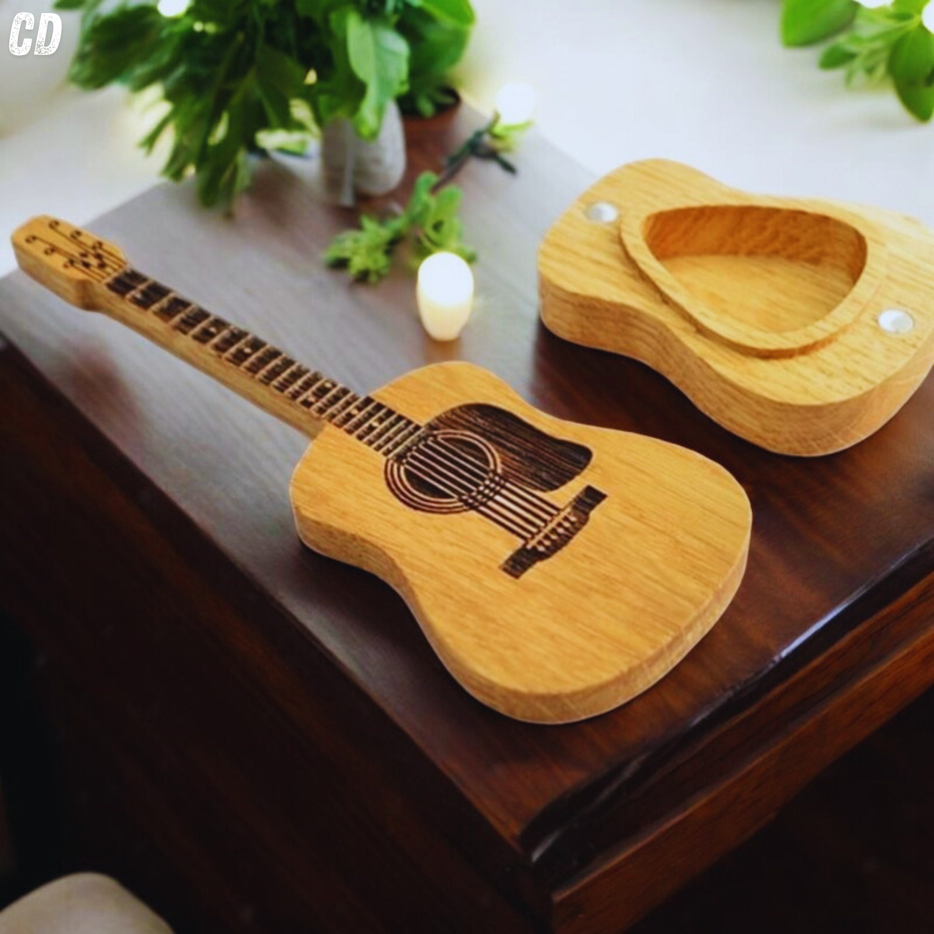 Cumnvulnt Gitarren-Plektren-Box Mit 5 Picks - Aufbewahrungsdose Für Plektren - Stylisches Musiker-Zubehör