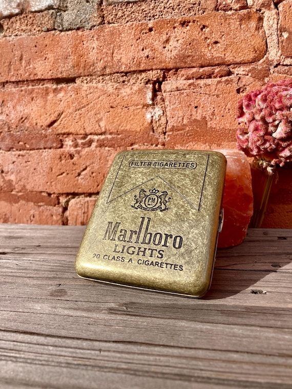 cigarette case marlboro Vintage Engraved Marlboro Cigarette Case Retro Camel Zippo Collection Chic  Luxury Personalized Gift Home Art Unique Cigarette Cigar Ads Old